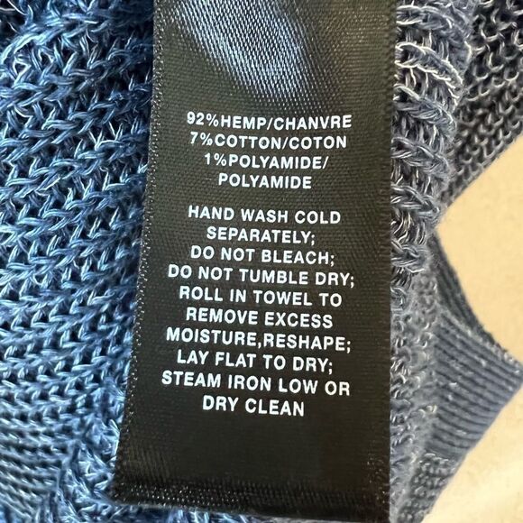 Lafayette 148 New York Vest Blue Marled Long Line Hemp Cardigan - Picture 5 of 13